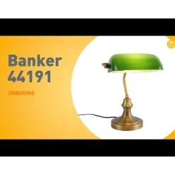 QAZQA Lampen Für Dein Homeoffice|Tischlampen*Klassische Tischleuchte/Notarleuchte aus Bronze mit grünem Glas - Banker