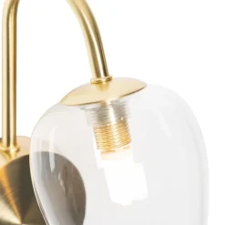 QAZQA Wandleuchten|Wohnzimmerlampen*Klassische Wandlampe Gold mit Glas - Elien