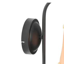 QAZQA Wandleuchten|Wohnzimmerlampen*Klassische Wandlampe schwarz mit Lampenschirm gold - Nona