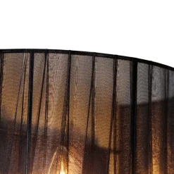 QAZQA Wandleuchten|Wohnzimmerlampen*Klassische Wandleuchte Chrom mit schwarzem Schirm - Ann-Kathrin 2