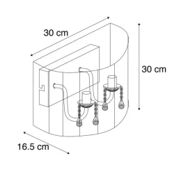 QAZQA Wandleuchten|Wohnzimmerlampen*Klassische Wandleuchte Chrom mit schwarzem Schirm - Ann-Kathrin 2