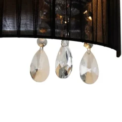 QAZQA Wandleuchten|Wohnzimmerlampen*Klassische Wandleuchte Chrom mit schwarzem Schirm - Ann-Kathrin 2