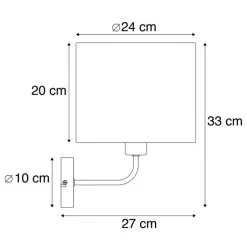 QAZQA Wandleuchten|Wohnzimmerlampen*Klassische Wandleuchte goldfarbener Stoffschirm weiß - Cas