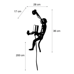 QAZQA Wandleuchten|Wohnzimmerlampen*Klassische Wandleuchte Gold - Affe Animal