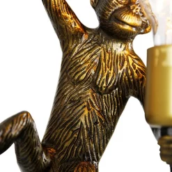 QAZQA Wandleuchten|Wohnzimmerlampen*Klassische Wandleuchte Gold - Affe Animal