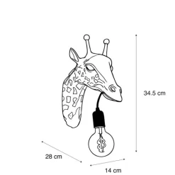QAZQA Wandleuchten|Wohnzimmerlampen*Klassische Wandleuchte Schwarz - Tier Giraffe