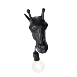 QAZQA Wandleuchten|Wohnzimmerlampen*Klassische Wandleuchte Schwarz - Tier Giraffe