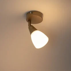 QAZQA Deckenstrahler|Aufbaustrahler*Klassischer Deckenstrahler Gold mit Milchglas - Madi