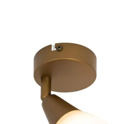 QAZQA Deckenstrahler|Aufbaustrahler*Klassischer Deckenstrahler Gold mit Milchglas - Madi