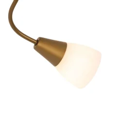 QAZQA Deckenstrahler|Aufbaustrahler*Klassischer Deckenstrahler Gold mit Milchglas rund 3-flammig – Madi