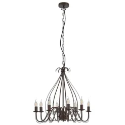 QAZQA Led-Kronleuchter|Kronleuchter*Klassischer Kronleuchter Rostbraun 8-flammig - Giuseppe