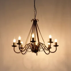 QAZQA Led-Kronleuchter|Kronleuchter*Klassischer Kronleuchter Rostbraun 8-flammig - Giuseppe