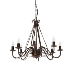 QAZQA Led-Kronleuchter|Kronleuchter*Klassischer Kronleuchter Rostbraun 8-flammig - Giuseppe