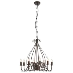 QAZQA Led-Kronleuchter|Kronleuchter*Klassischer Kronleuchter Rostbraun 8-flammig - Giuseppe