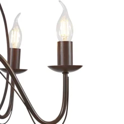 QAZQA Led-Kronleuchter|Kronleuchter*Klassischer Kronleuchter Rostbraun 8-flammig - Giuseppe