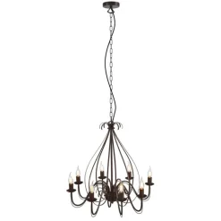 QAZQA Led-Kronleuchter|Kronleuchter*Klassischer Kronleuchter Rostbraun 8-flammig - Giuseppe