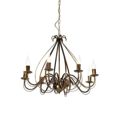 QAZQA Led-Kronleuchter|Kronleuchter*Klassischer Kronleuchter Antikgold 8 Lichter - Giuseppe 8