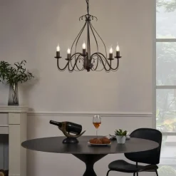 QAZQA Led-Kronleuchter|Kronleuchter*Klassischer Kronleuchter Rostbraun 5-flammig - Giuseppe