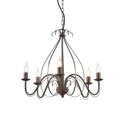 QAZQA Led-Kronleuchter|Kronleuchter*Klassischer Kronleuchter Rostbraun 5-flammig - Giuseppe