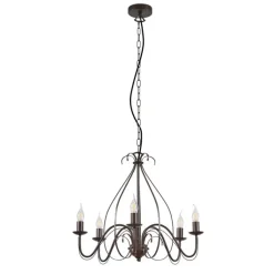 QAZQA Led-Kronleuchter|Kronleuchter*Klassischer Kronleuchter Rostbraun 5-flammig - Giuseppe