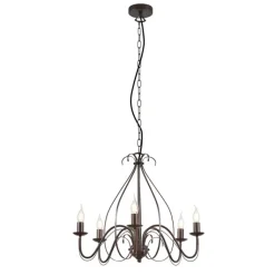 QAZQA Led-Kronleuchter|Kronleuchter*Klassischer Kronleuchter Rostbraun 5-flammig - Giuseppe