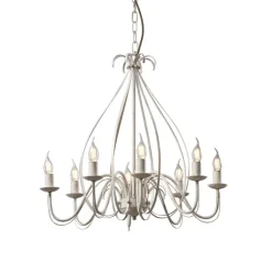 QAZQA Esszimmerlampen|Led-Kronleuchter*Klassischer Kronleuchter Creme 8-flammig - Giuseppe