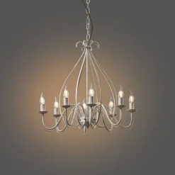 QAZQA Esszimmerlampen|Led-Kronleuchter*Klassischer Kronleuchter Creme 8-flammig - Giuseppe