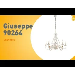 QAZQA Esszimmerlampen|Led-Kronleuchter*Klassischer Kronleuchter Creme 8-flammig - Giuseppe
