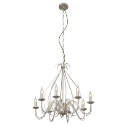 QAZQA Esszimmerlampen|Led-Kronleuchter*Klassischer Kronleuchter Creme 8-flammig - Giuseppe