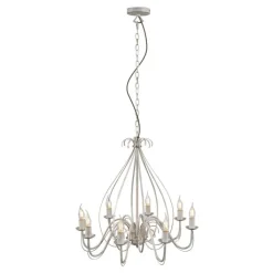 QAZQA Esszimmerlampen|Led-Kronleuchter*Klassischer Kronleuchter Creme 8-flammig - Giuseppe