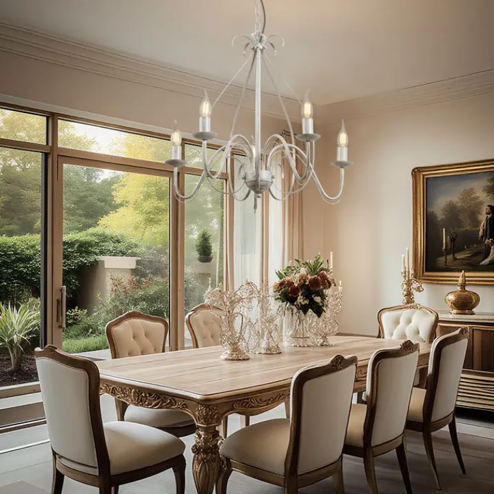 QAZQA Led-Kronleuchter|Kronleuchter*Klassischer Kronleuchter Creme 5-flammig - Giuseppe