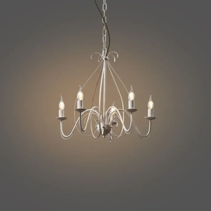 QAZQA Led-Kronleuchter|Kronleuchter*Klassischer Kronleuchter Creme 5-flammig - Giuseppe