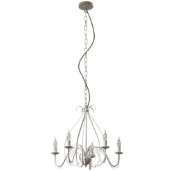 QAZQA Led-Kronleuchter|Kronleuchter*Klassischer Kronleuchter Creme 5-flammig - Giuseppe