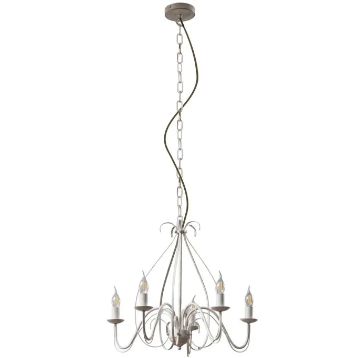 QAZQA Led-Kronleuchter|Kronleuchter*Klassischer Kronleuchter Creme 5-flammig - Giuseppe