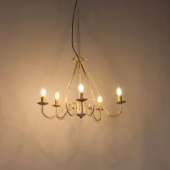 QAZQA Led-Kronleuchter|Kronleuchter*Klassischer Kronleuchter Creme 5-flammig - Giuseppe