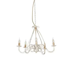 QAZQA Led-Kronleuchter|Kronleuchter*Klassischer Kronleuchter Creme 5-flammig - Giuseppe