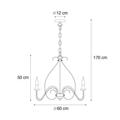 QAZQA Led-Kronleuchter|Kronleuchter*Klassischer Kronleuchter Creme 5-flammig - Giuseppe