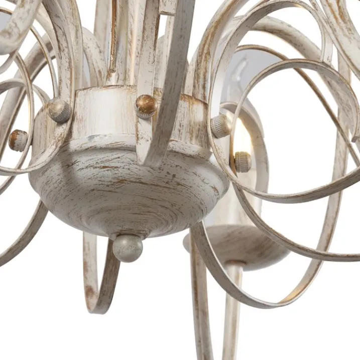 QAZQA Led-Kronleuchter|Kronleuchter*Klassischer Kronleuchter Creme 5-flammig - Giuseppe