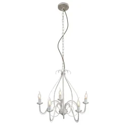 QAZQA Led-Kronleuchter|Kronleuchter*Klassischer Kronleuchter Creme 5-flammig - Giuseppe