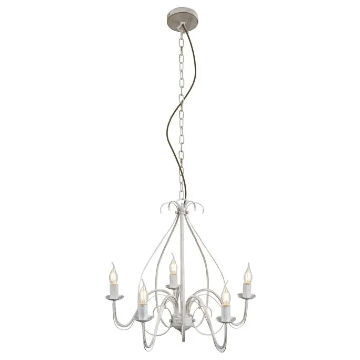 QAZQA Led-Kronleuchter|Kronleuchter*Klassischer Kronleuchter Creme 5-flammig - Giuseppe