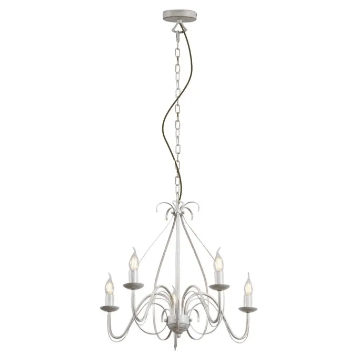 QAZQA Led-Kronleuchter|Kronleuchter*Klassischer Kronleuchter Creme 5-flammig - Giuseppe