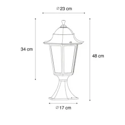 QAZQA Gartenbeleuchtung|Stehlampen Außen*Klassischer Laternensockel für den Außenbereich, dunkelgrün, IP44 – New Orleans