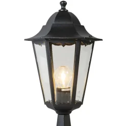 QAZQA Stehlampen Außen|Gartenbeleuchtung*Klassischer Outdoor-Laternensockel schwarz 48 cm IP44 – New Orleans
