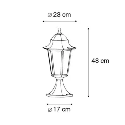 QAZQA Stehlampen Außen|Gartenbeleuchtung*Klassischer Outdoor-Laternensockel schwarz 48 cm IP44 – New Orleans
