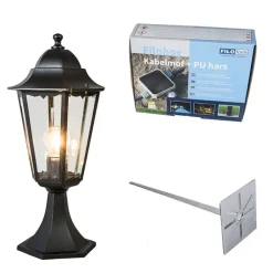 QAZQA Stehlampen Außen|Gartenbeleuchtung*Klassischer Outdoor-Laternensockel schwarz 48 cm IP44 – New Orleans
