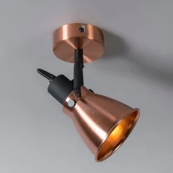 QAZQA Küchenlampen|Wandstrahler*Klassischer, verstellbarer Deckenstrahler Kupfer - Jos