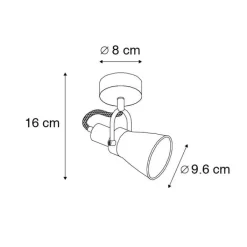 QAZQA Küchenlampen|Wandstrahler*Klassischer, verstellbarer Deckenstrahler Kupfer - Jos