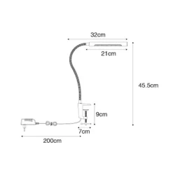 QAZQA Led-Tischleuchten|Tischlampen*Klemm-Schreibtischlampe Stahl inkl. LED mit Touch-Dimmer - Lionard