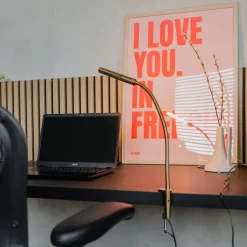 QAZQA Led-Tischleuchten|Tischlampen*Klemm-Schreibtischleuchte Messing inkl. LED mit Touchdimmer - Lionard