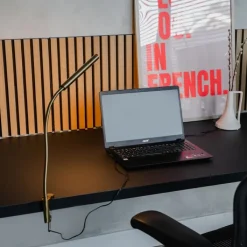 QAZQA Led-Tischleuchten|Tischlampen*Klemm-Schreibtischleuchte Messing inkl. LED mit Touchdimmer - Lionard